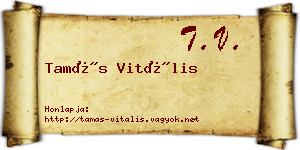 Tamás Vitális névjegykártya